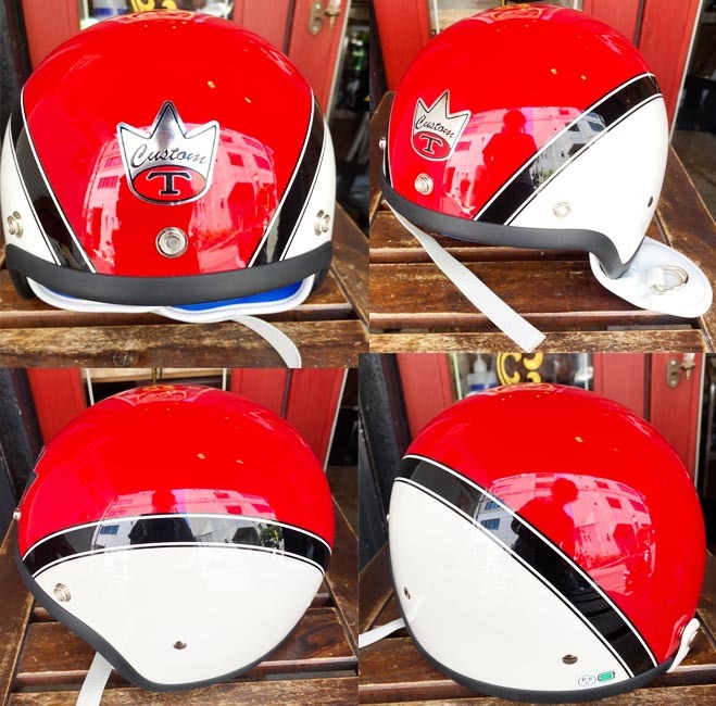 ajito Tachibana タチバナ CUSTOM GT PROJECT-4 立花 ヘルメット GTX ハーフ 半帽 カスタム プロジェクト  フリーサイズ 57-59cm レッド