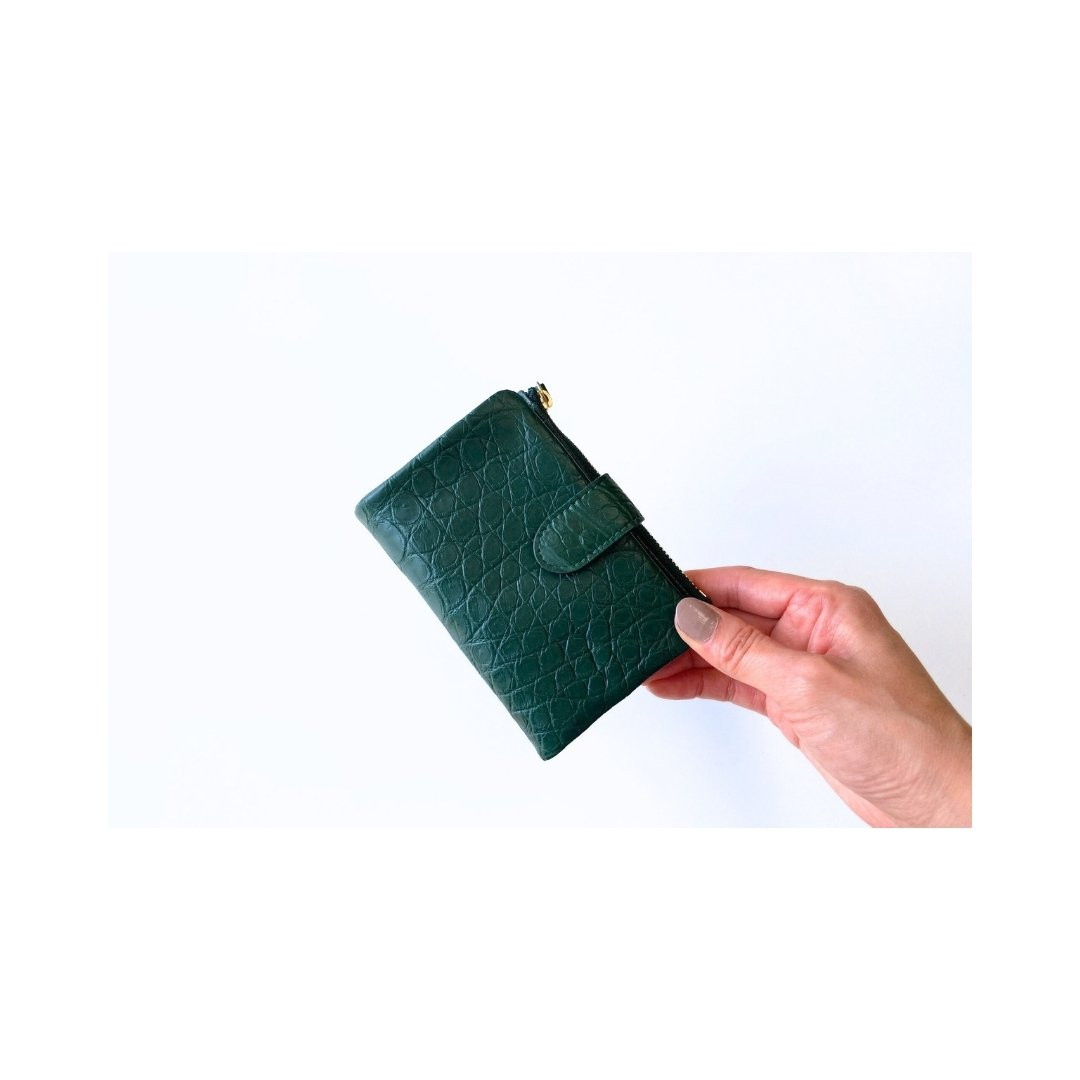 クロコダイル財布 二つ折り財布 5色 グリーン イエロー ネイビー クロコダイル財布 二つ折り財布 5色 グリーン イエロー ネイビー