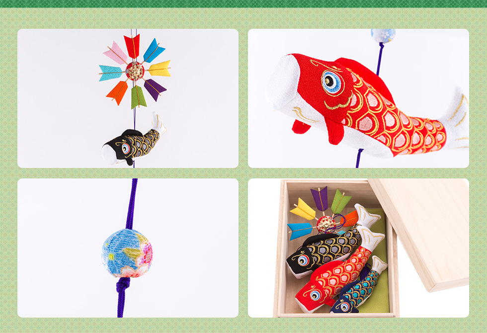 鯉のぼり 室内用 おしゃれ コンパクト こいのぼり 五月人形 桐箱セット