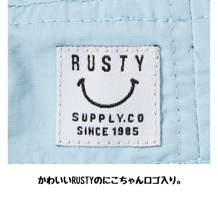 RUSTY キッズサーフハット にこちゃん ロゴ