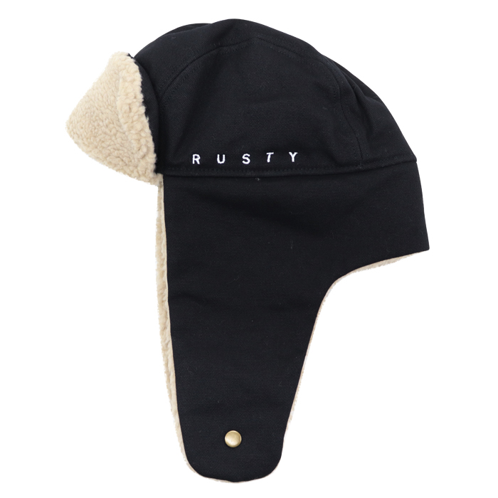RUSTY ラスティ 首 あったか グッズ 防寒 フライトキャップ 耳当て付き帽子 メンズ ボア
