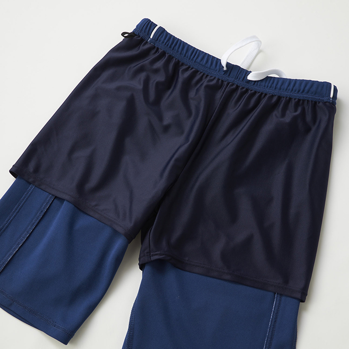 スクール水着 セパレート 女の子 男の子 めくれ防止 ラッシュガード ハーフパンツ 上下セット 男女兼用 FILA ジェンダーレス水着