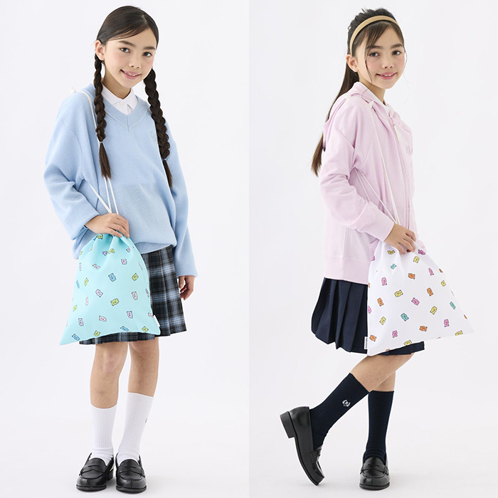 repipi armario レピピアルマリオ 巾着袋 大 くまグミ柄 体操着