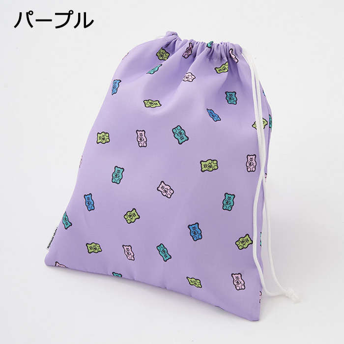 repipi armario（レピピアルマリオ） 巾着袋 大 くまグミ柄 体操着袋