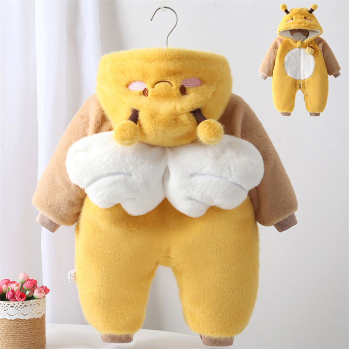 新作ミツバチ柄 赤ちゃん服 着ぐるみ オールインワン 大人気 キッズ 