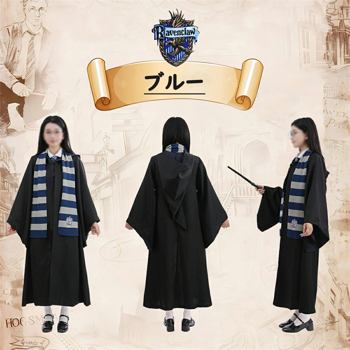 親子お揃い 女の子 ハリーポッター 男の子 男性 ハロウィン 衣装 女性 コスプレ キッズ ローブ 子供 大人 グッズ 杖 tシャツ コスプレ服 コスチューム 仮装 関連画像3