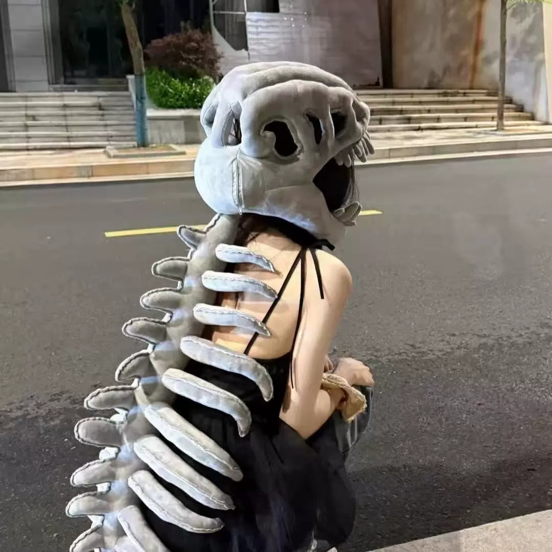 ハロウィン 恐竜 スケルトン コスチューム 竜骨 骨格 衣装 恐竜風 効果音付き かぶり物 マスク 立体 子供 大人 リアル コスプレ 仮装 仮面 被り物 メンズ 関連画像2