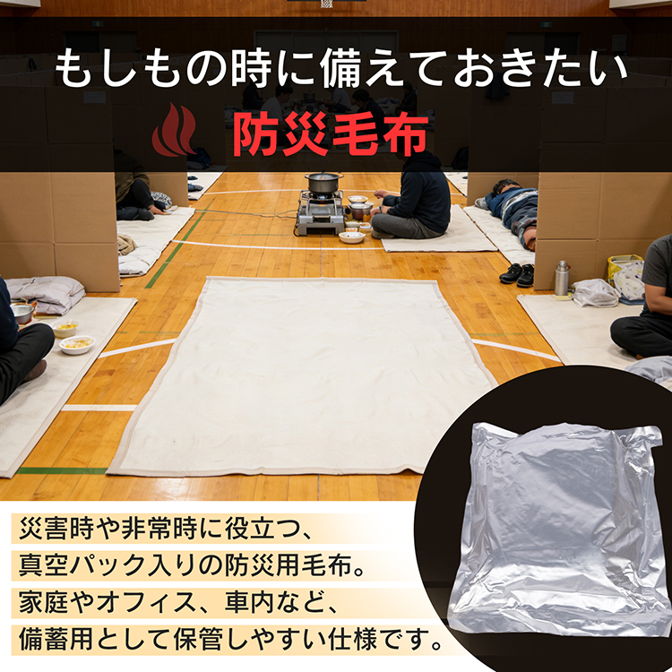 毛布 シングル 5枚セット 真空パック 災害用毛布 難燃 日本防災協会