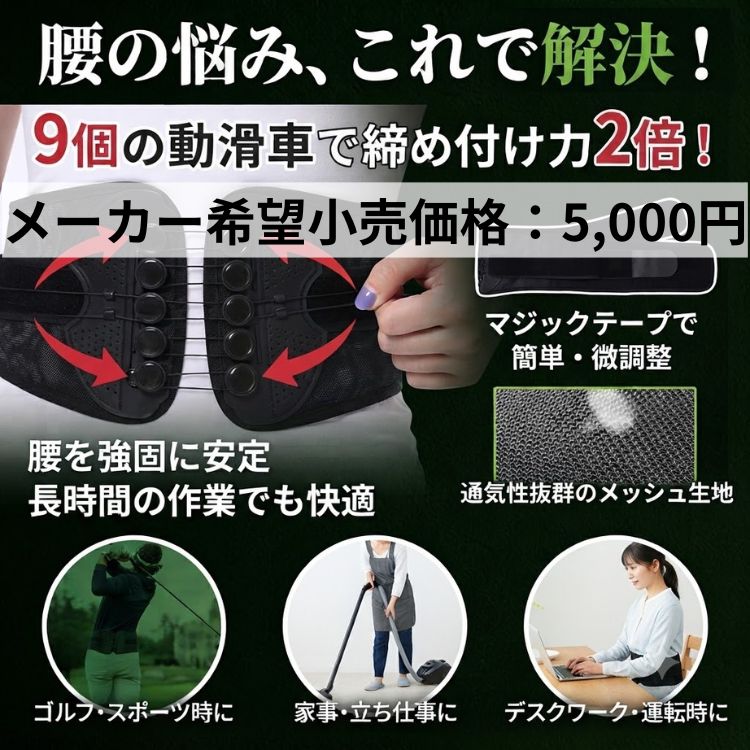Hill Stone（ヒルストーン） 骨盤ベルト 産後 腰痛 腰痛ベルト 滑車