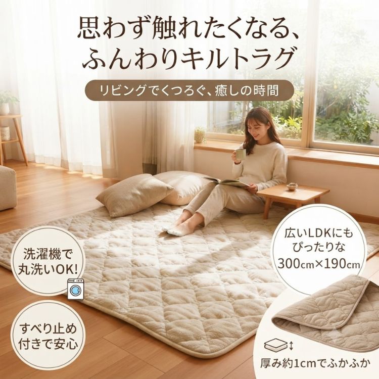 ラグ カーペット 洗える 4畳 厚手 北欧 おしゃれ オールシーズン 300