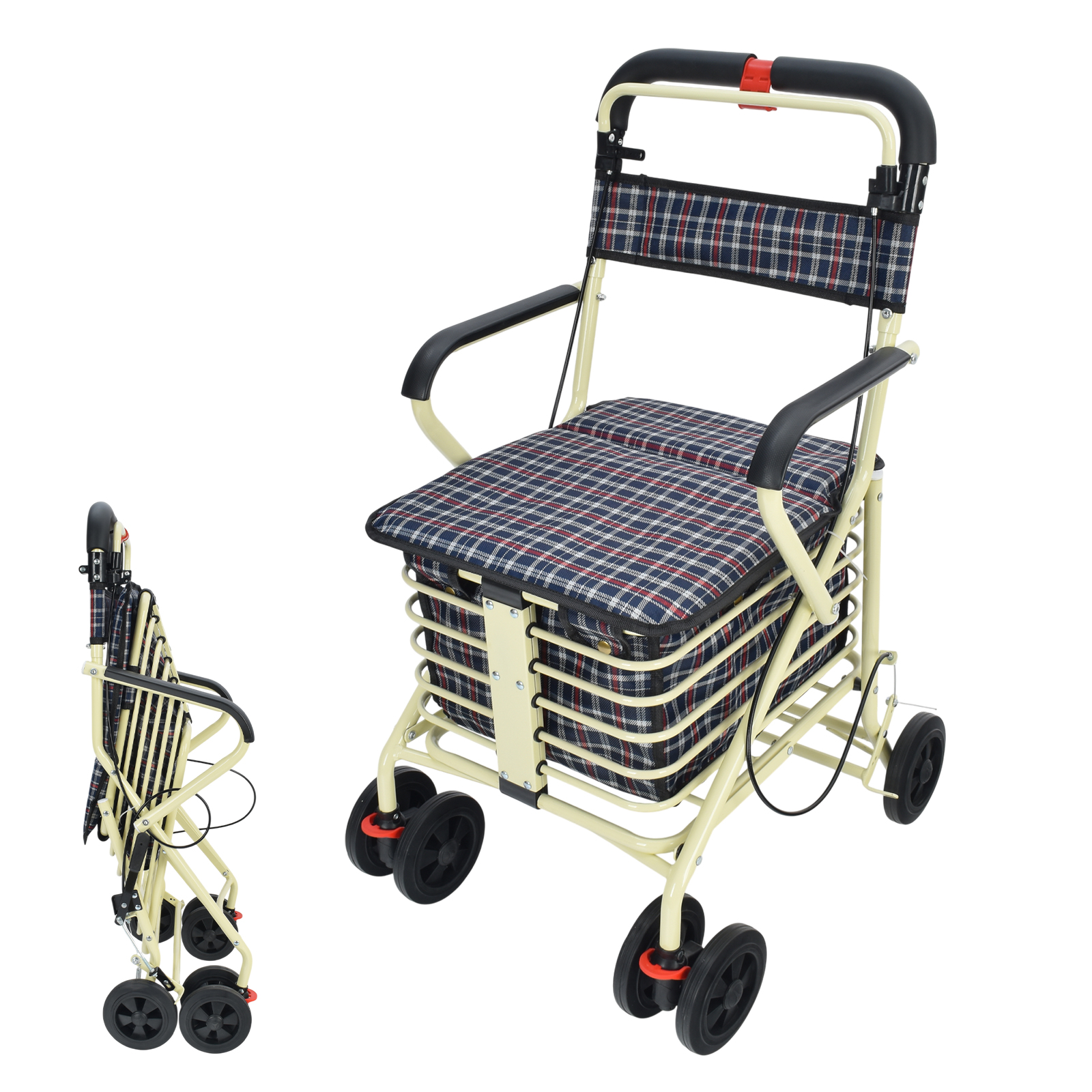 シルバーカー 座れる コンパクト 軽量 おしゃれ バス 電車 折りたたみ