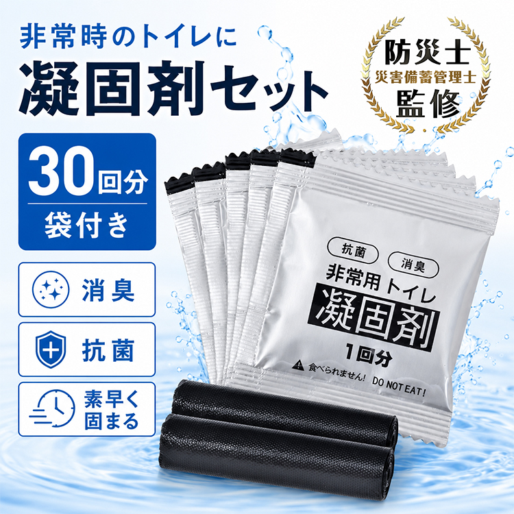 Hill Stone（ヒルストーン） 簡易トイレ 30回分 凝固剤セット 防災士