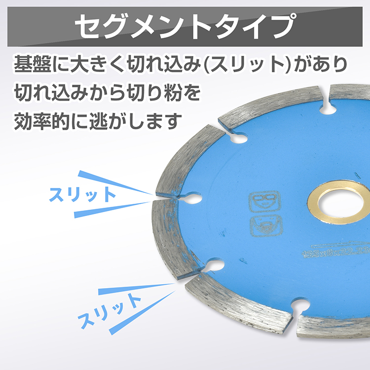 ダイヤモンドカッター 刃 125mm 5インチ セグメント 乾式 湿式 コンクリート 石材 ブロック タイル レンガ モルタル ALC 瓦 切断用  替刃 5枚セット sg074