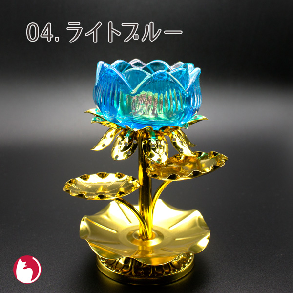 キャンドルホルダー 蓮ロング 全4色 ガラス製 蓮の花 燭台 キャンドル1