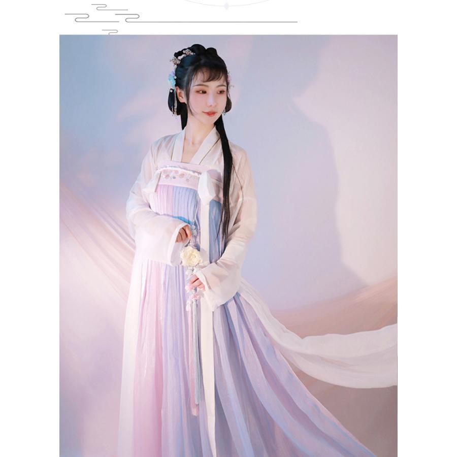 チャイナ風 漢服 普段着 中華服 チャイナドレス 3点セット アウター スカート ドレス 唐服 中国風 大人用 レディース 日常着 刺繍 コスプレ衣装 | ブランド登録なし | 02