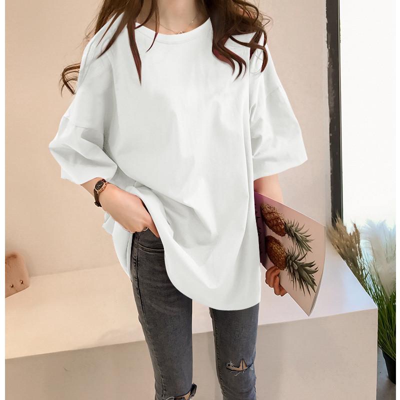 tシャツ レディース 半袖 ス カジュアル 5分袖 カラー 無地 着痩せ ゆったり おしゃれ 体型カバー 夏服 夏コーデ きれいめ tシャツ レディース 半袖 ス ロング丈 カジュアル 5分袖 無地