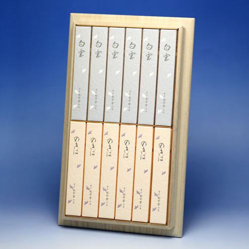 線香 贈答用 白雲 のきば 桐箱入 短寸 12箱詰 京線香 松栄堂 138802