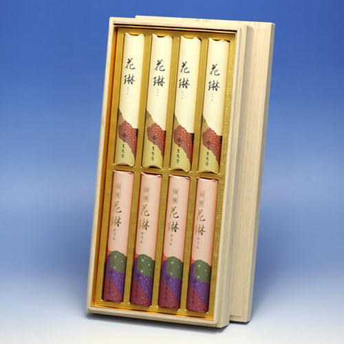 ご進物お線香　神戸薫寿堂　花琳飛燕　桐箱　　　　　短寸8入　送料無料 karintoku8kiri01.jpg