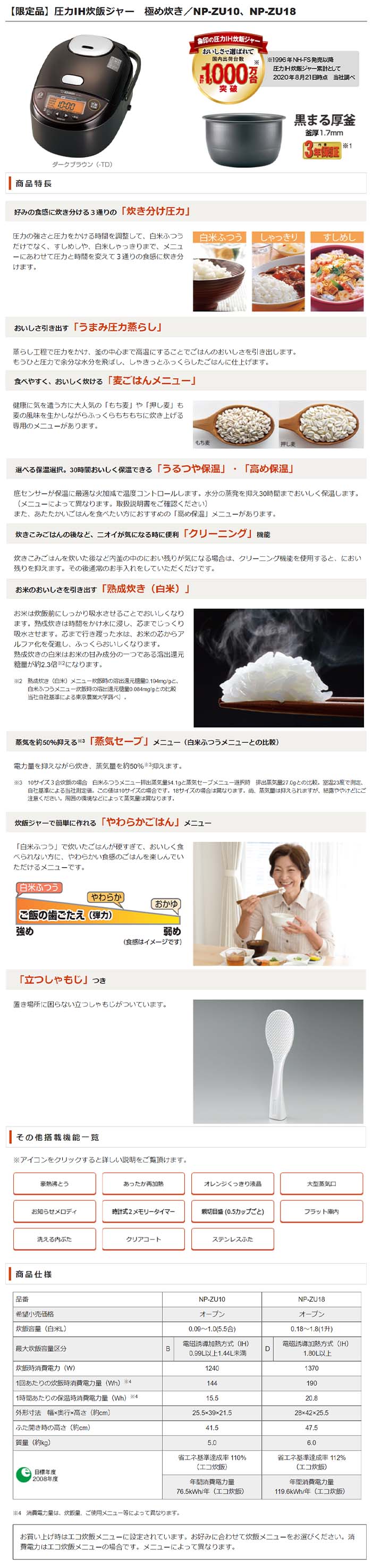 象印 ZOJIRUSHI 日本製 圧力IH炊飯ジャー 極め炊き 5.5合炊き