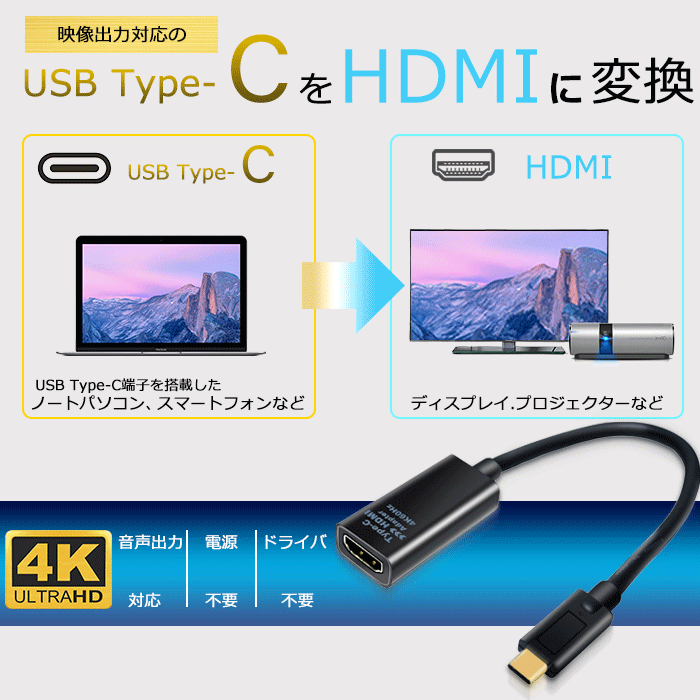 MCO USB Type-C HDMI 変換アダプタ 4K 60Hz 対応 USBType-C入力 HDMI出力 type-c hdmi  adapter【送料無料n】 :n-usa-chd3:あかりヤフー店 - 通販 - Yahoo!ショッピング
