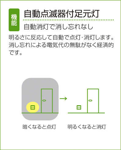 DBK-36713 暗い時自動点灯タイプ自動点滅器付足元灯 LED 0.1W 電球色
