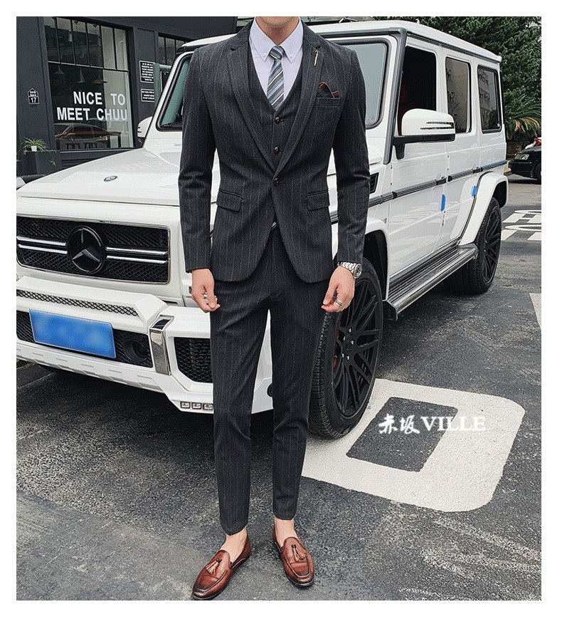3ピーススーツ メンズ 三点セット フォーマル ベスト＆アウター＆長パンツセット ストライプ ビジネス スリム 結婚式 大きいサイズ  :HE3754:赤坂Ville - 通販 - Yahoo!ショッピング