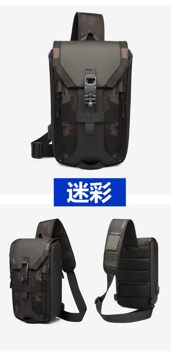 ボディバッグ　ショルダーバッグ　メンズ　通勤 USBポート付き 【3in1USBケーブル無料おまけ】【レビュー書くと本革キーホルダーおまけ！】｜akasaka-ville｜06