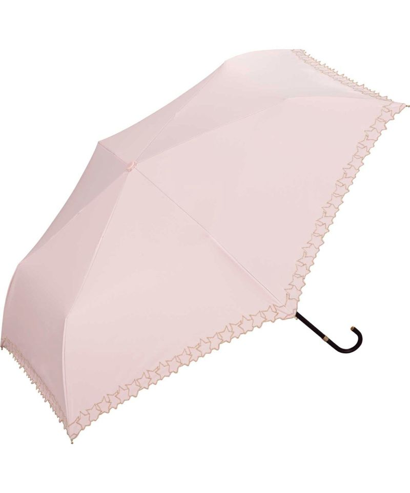 Wpc. 遮光フレームスタースカラップ刺繍 折りたたみ傘 日傘 晴雨兼用 遮熱 99%以上カット U...