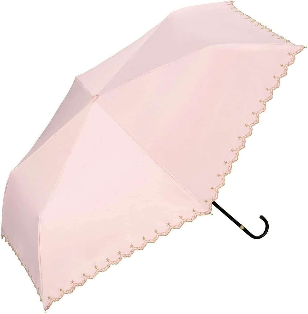 Wpc. 801-972遮光星柄スカラップミニ 折りたたみ傘 日傘 晴雨兼用 遮熱 遮光 99%以上...