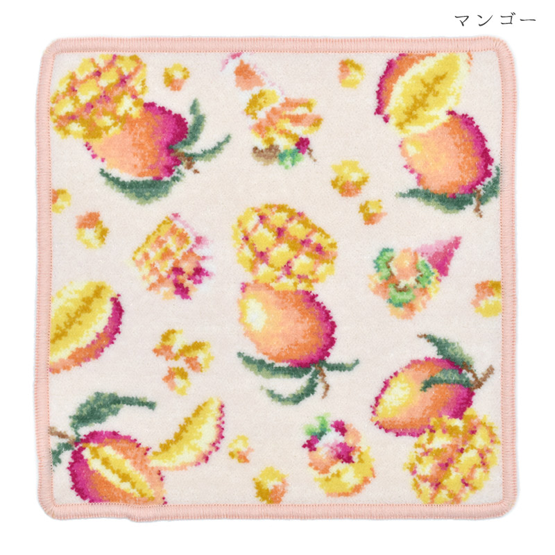 Enjeau（アーンジョー） 日本製 フルーツスイーツ柄 ハンカチ タオル