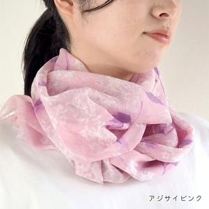 日本製 UVカット ショール 洗濯可 薄手 スカーフ 紫外線カット ひんやり 冷感 レディース 花柄...