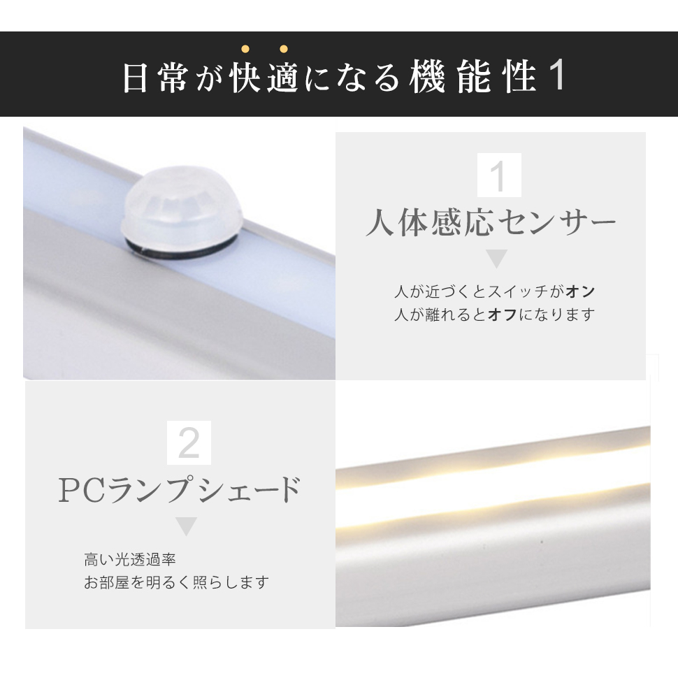 センサーライト LED 人感 自動点灯 自動消灯 電池  マグネット Mサイズ