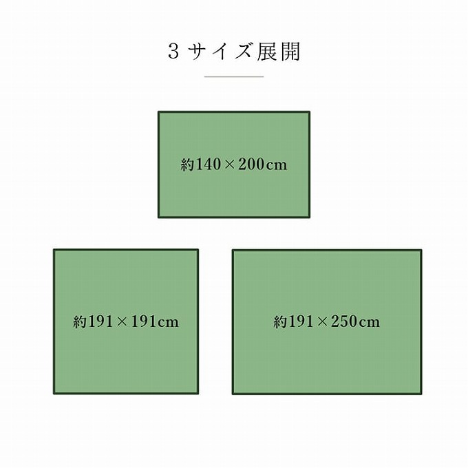 い草 ラグ カーペット マット おしゃれ 191×250 日本製 裏加工 滑り