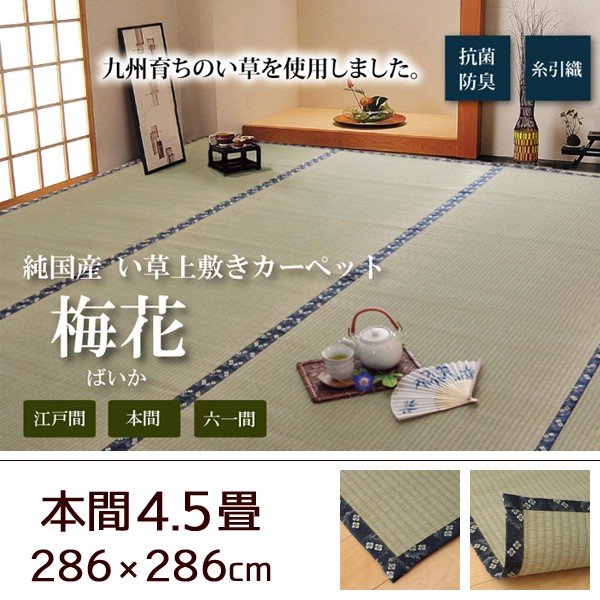 い草 上敷き 畳 ラグ カーペット 日本製 本間6畳 286×382 糸引織 ござ