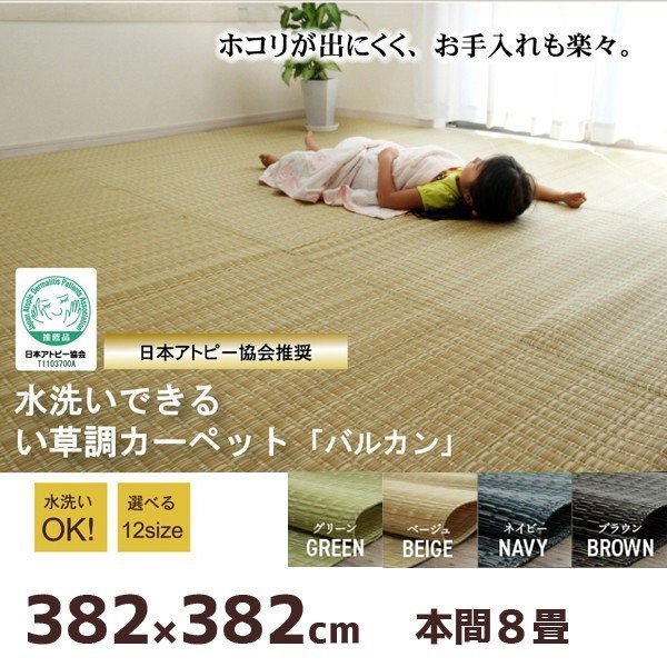 い草 調 ラグ 洗える PPカーペット 日本製 ペット 本間6畳 286