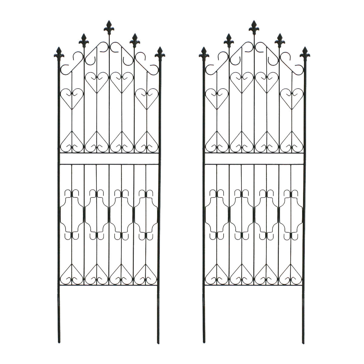 ガーデンフェンス アイアン DIY アイアンフェンス150 ロータイプ 2枚組 トレリス グリーンカーテン 境界線 仕切り 目隠し エレガント アンティーク調｜akaya｜02