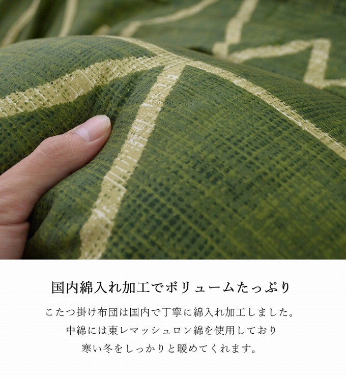 こたつ布団 こたつ厚掛け布団単品 正方形 約190×190cm 幾何柄 東レ