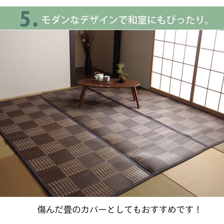 洗える PPカーペット 国産 夏用ラグ 江戸間4.5畳 四畳半 261×261cm 撥