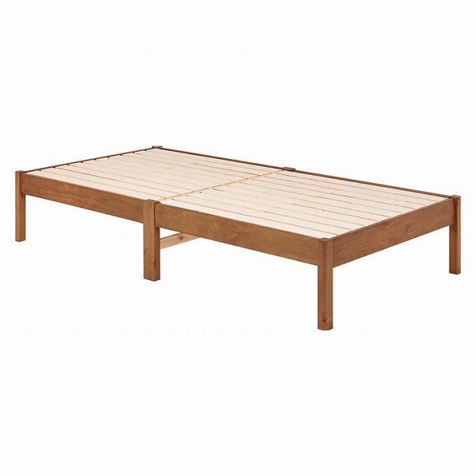 ベッド ベッドフレーム シングルベッド 簡単組み立て 頑丈 丈夫 宮棚なし 木製 天然木 シングルサ...