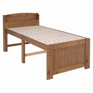 ベッド ベッドフレーム シングルベッド 木製 天然木 宮棚 二口コンセント 敷き布団対応 シングル ...
