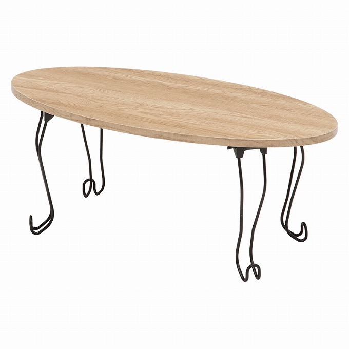 ローテーブル おしゃれ 折りたたみ テーブル 北欧 木製 幅80cm 楕円形 