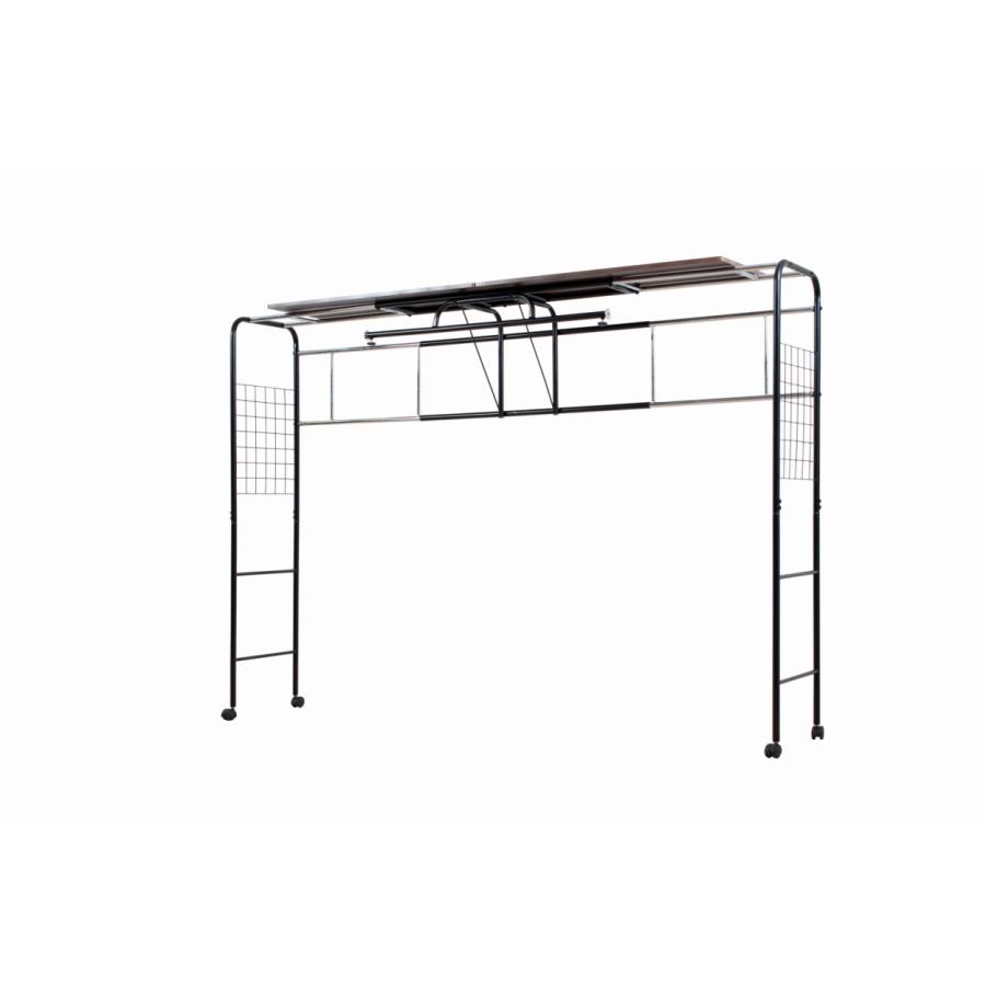 ベッド用 ハンガー ラック ベッド上 棚 収納 キャスター付き 伸縮式 上棚 奥行き40 高さ149 ブラック ダークブラウン ハンガーラック 収納付き 衣類 スチール ベッド用 スチール ベッド用 ハンガー ラック ベッド上 棚 収納 キャスター付き 伸縮式 上棚 奥行き40 高さ149 ブラック ダークブラウン ハンガーラック 収納付き 衣類 スチール ベッド用 スチール