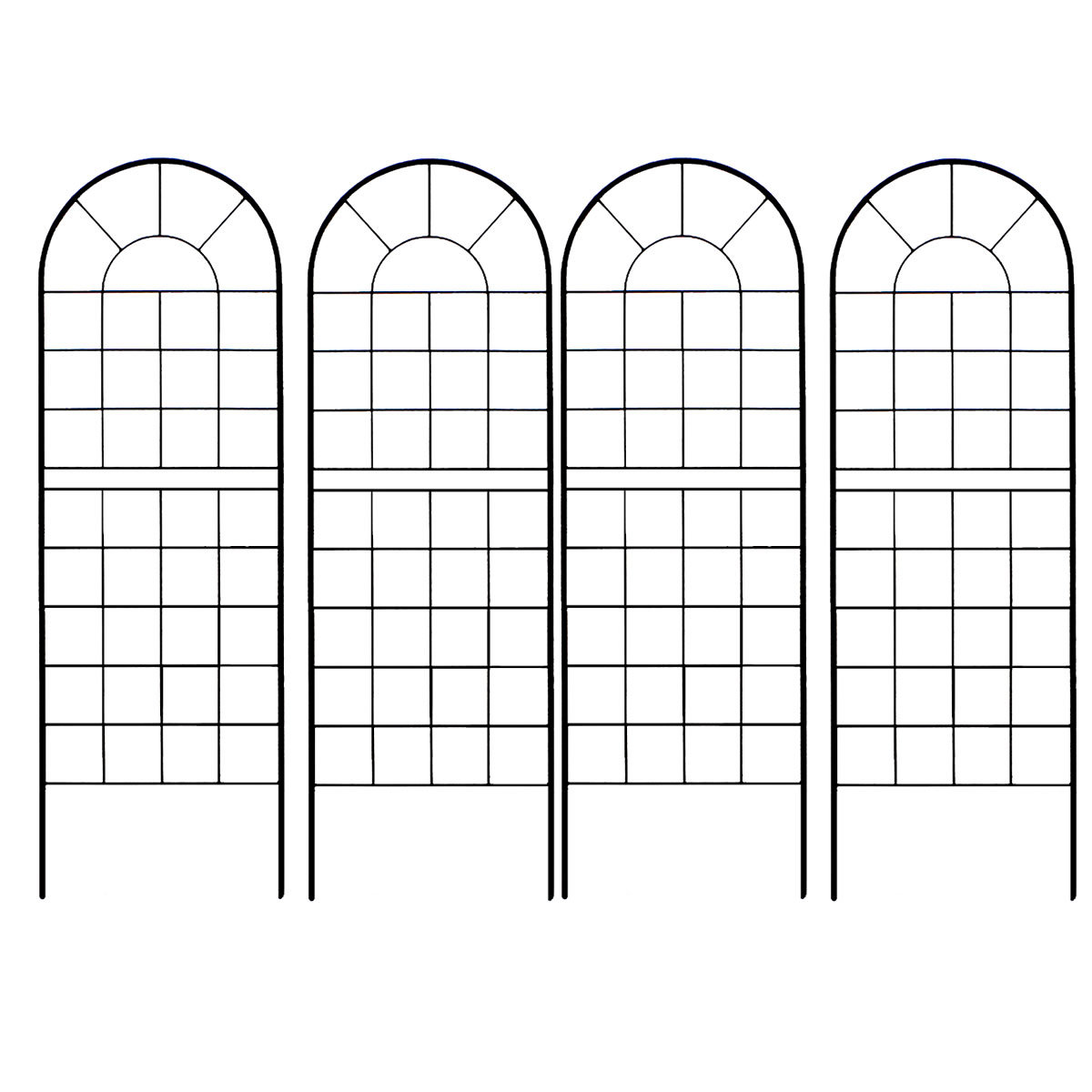 ガーデンフェンス　アイアン　DIY　グリーンカーテン　仕切り　目隠し　ロータイプ　エレガント　4枚組　トレリス　境界線　クラシックフェンス150　アンティーク調