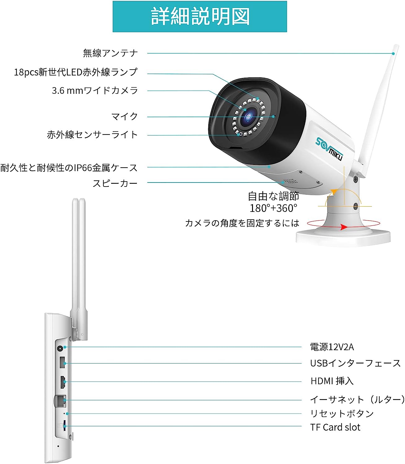 防犯カメラ 屋外 ワイヤレス カメラ 4台セット 遠隔監視 AI動体検知