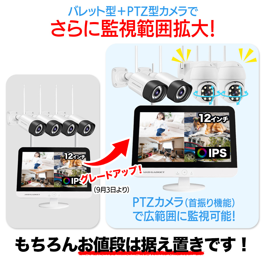 アキバガジェット 防犯カメラ セット 屋外 家庭用 監視カメラ