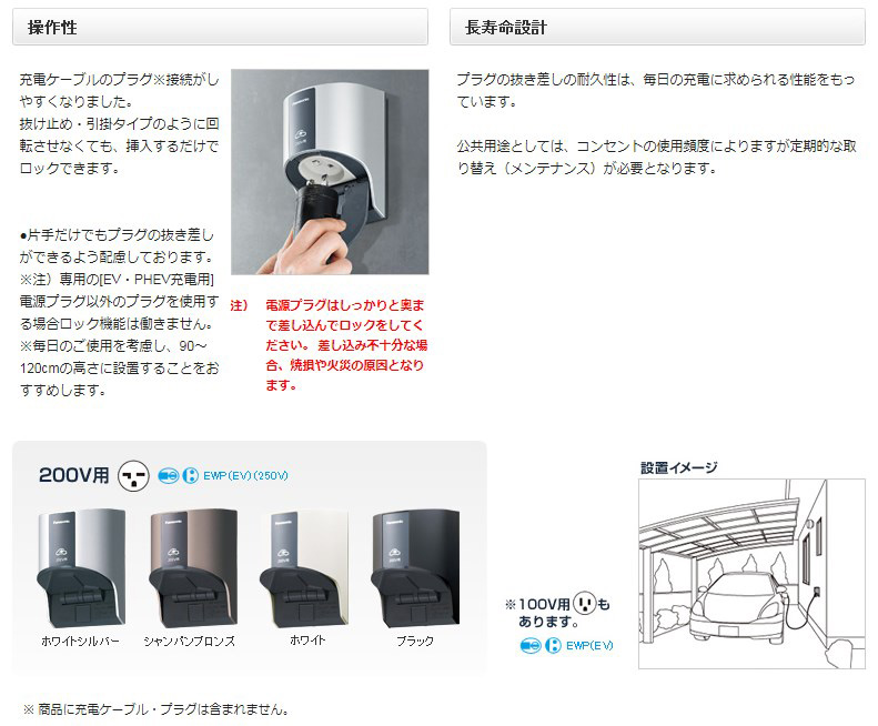 激安単価で パナソニック WK4322S EV PHEV充電用 200V屋外コンセント