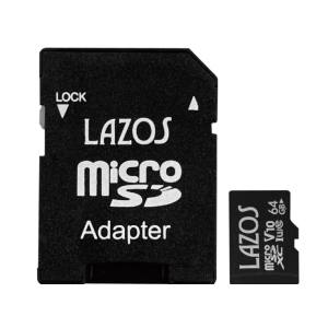 ラソス L-B64MSD10-U3V10 高耐久microSDXC 64GB UHS-I U3 V10 CLASS10