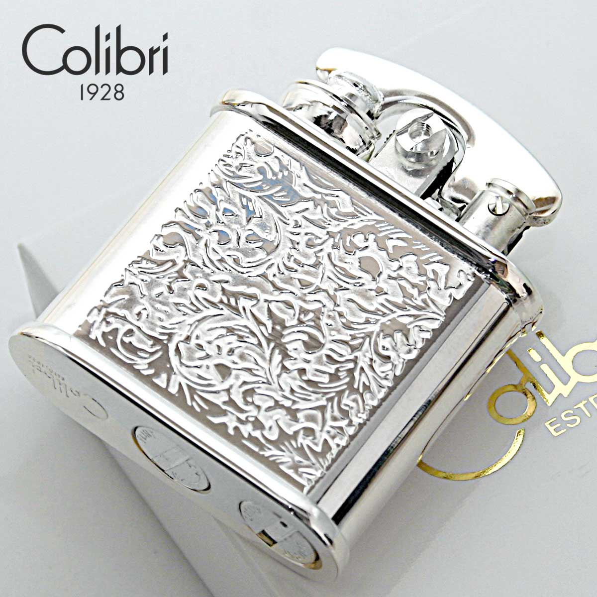 Colibri コリブリ シルバー 唐草 フリントオイルライター 308-0061