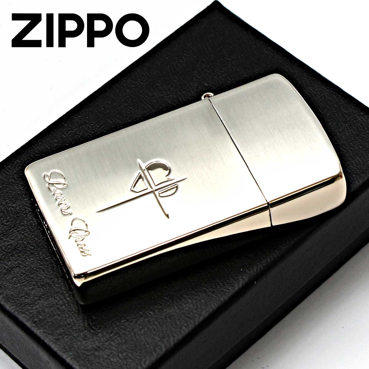 Zippo �W�b�|���C�^�[ ���o�[�Y �N���X �X���� �n�[�g ��T�e�[�i���s���N�S�[���h Lovers Cross 63040398 ���[���֐�p���i