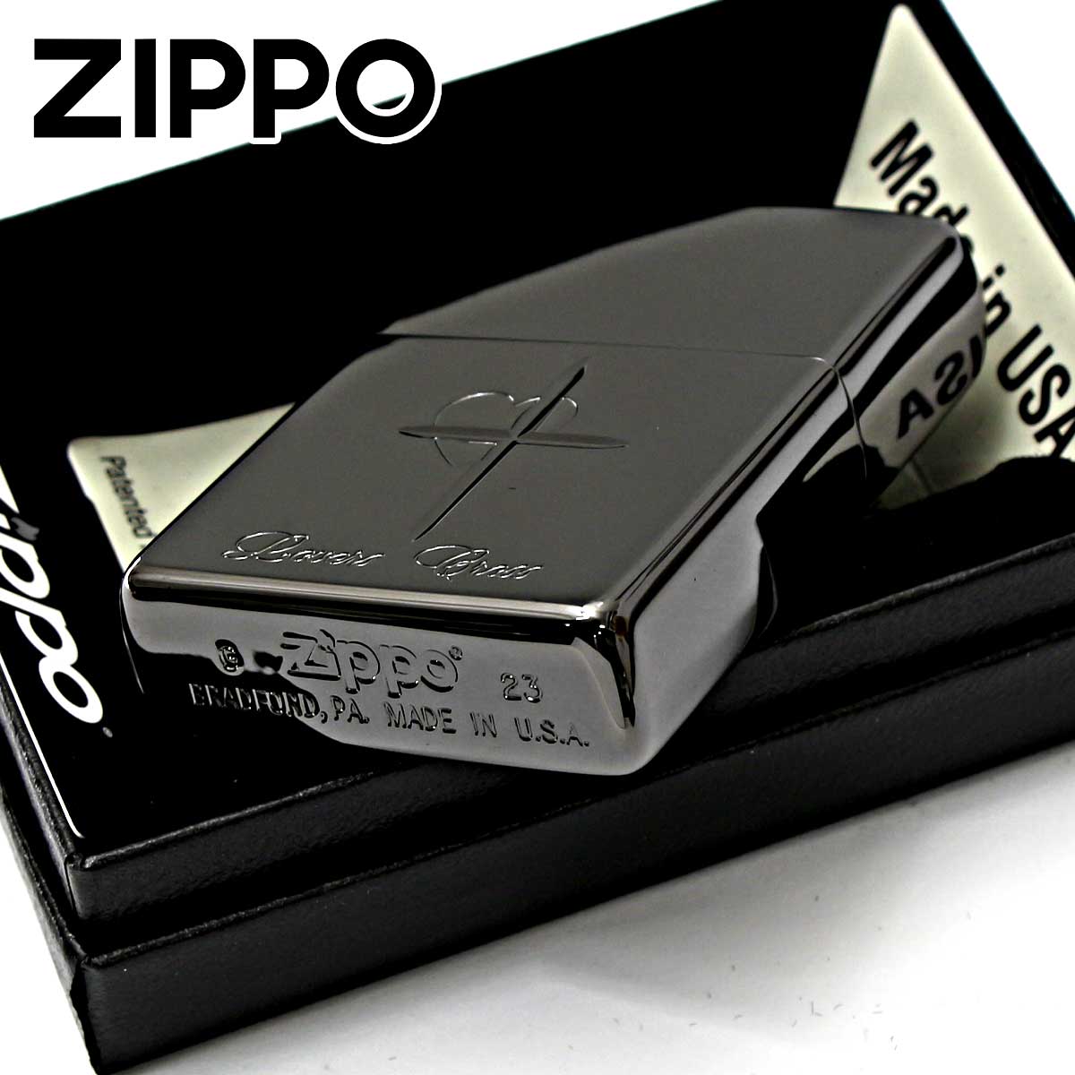 ジッポーライター ZIPPO（ジッポー） ジッポライター ラバーズ クロス ハート ブラック